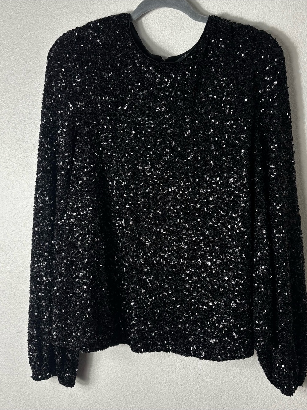 VICI Black Sequin Long Sleeve Top Size Large